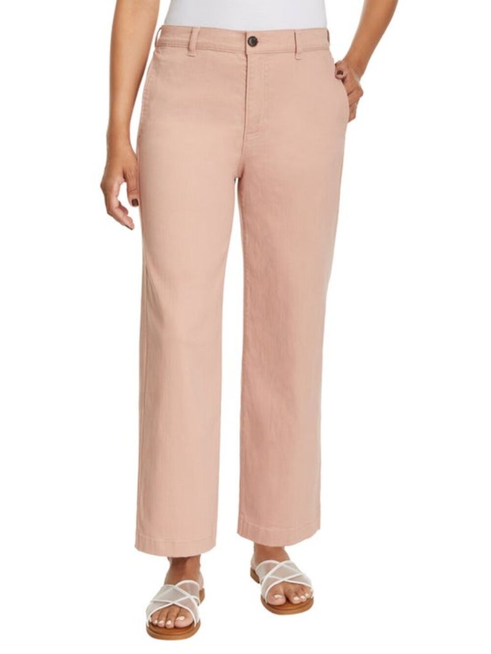 Ella Moss Pink Wide-Leg Crop Chinos
